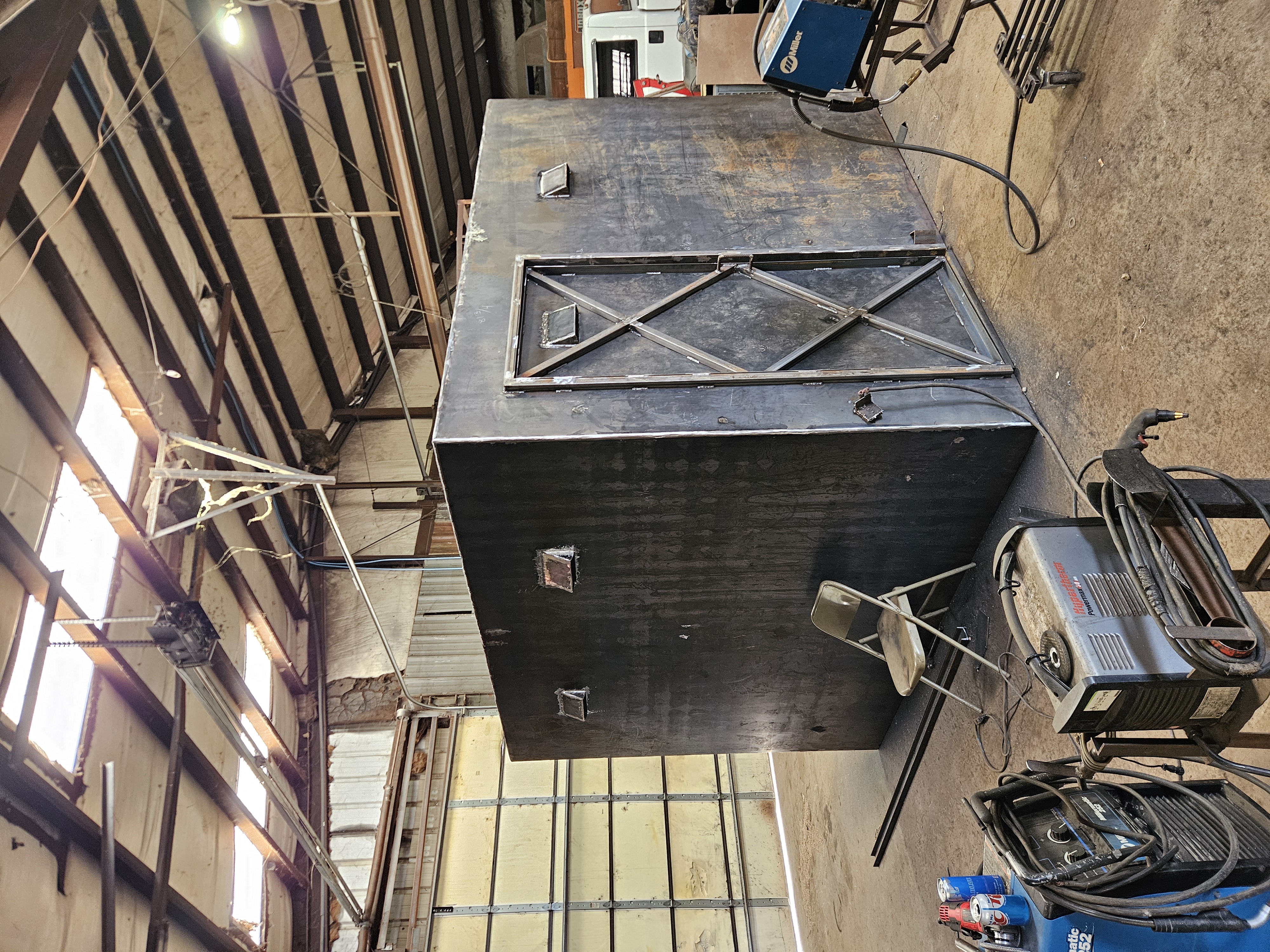 Shelter under construction in our Weiner, AR fabrication shop
